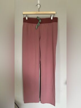 Figs Dusty Rose Scrub Pants with Dark Rose Waistband